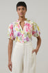 Leonie Floral Lena Split Neck Top